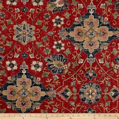 Covington Bettina Linen Vintage Red Discount Designer Fabric Fabric