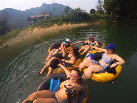 tubing vang vieng laos floating down the mekong river