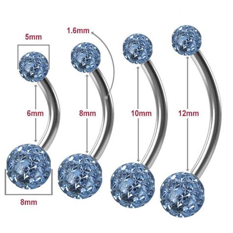 Belly Bar Size Guide Belly Button Piercing Size Conversion The Belly