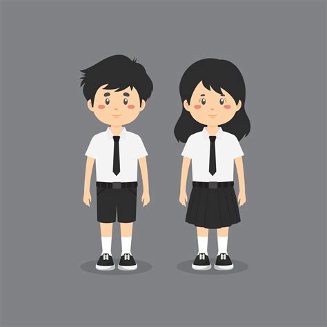 Cute Characters Wearing School Uniform 1314212 Vector Art At Vecteezy