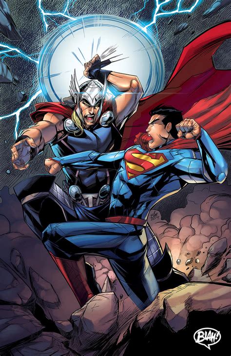 Comission Superman Vs Thor By Toonfed On Deviantart
