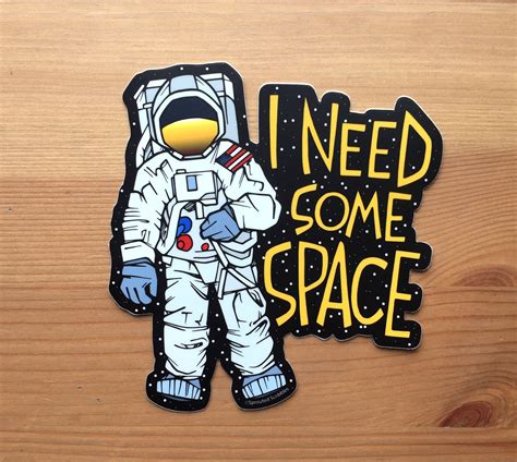 Astronaut Space Sticker 35 Or 45 89cm Or Etsy