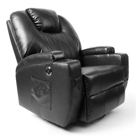 Electric Heated Full Body Massage Chair Zero Gravity Leather Power