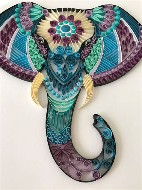 Jasmeetkohli Elephant Head Quillinghandmade Paper Artpaper