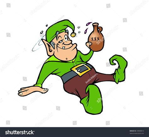 Cartoon Vector Illustration Drunk Elf 44808814 Shutterstock