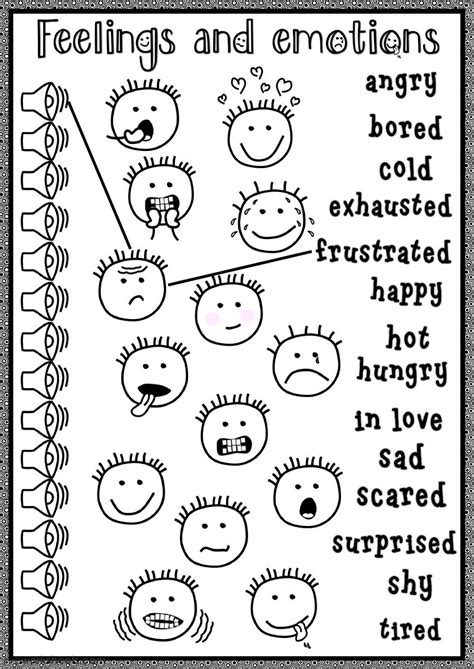 Feelings And Emotions Worksheets For Kindergarten Pdf Askworksheet