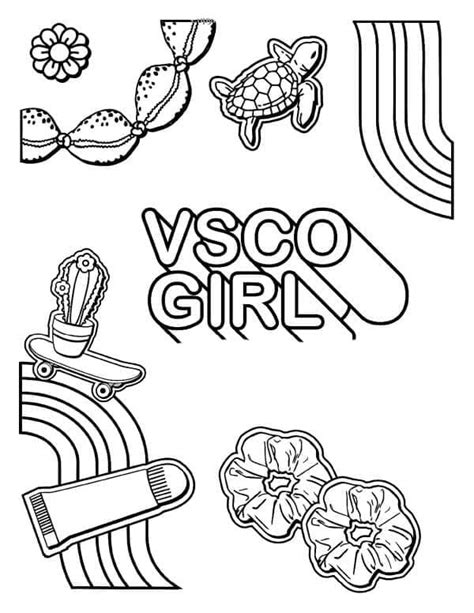 Vsco Girl Aesthetics Coloring Page Download Print Or Color Online
