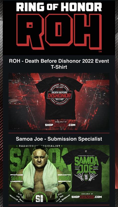 New ROH branded t-shirt designs giving a bit more insight into the