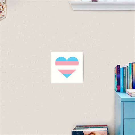 Trans Pride Flag Heart Shape Art Print By Seren0 Redbubble