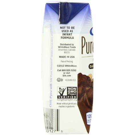 Silk Pure Soy Milk Almondmilk Dark Chocolate 8 Ounce 18 Count