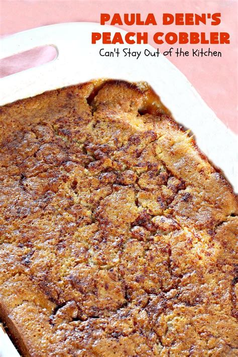 An apple pie is a fruit pie (or tart) in which the principal filling ingredient is apples. Paula Deen's Peach Cobbler | Recipe (With images) | Peach ...