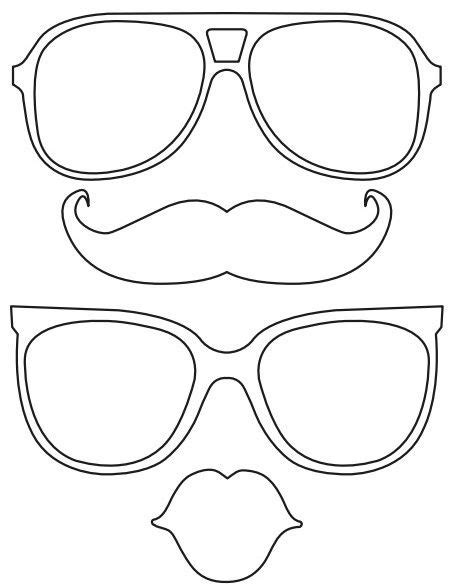 These printable coloring pages are also good for them not to be bored and to be artistic. Printable lips mustache glasses | Summer school crafts ...