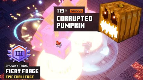 Minecraft Dungeons Corrupted Pumpkin Spooky Trial Iii Night Mode
