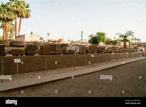 Egypt Luxor Temple معبد الاقصر Thebes Karnak Stacks Of Stones Used In The Reconstruction Of
