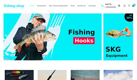 Fishing Shop Woocommerce Wordpress Theme Template