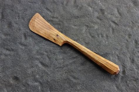 Hand Carved Wooden Butter Knife Made From Elm Wood Made In Ireland By