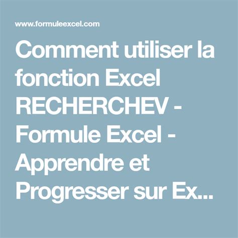 Comment Utiliser La Fonction Excel Recherchev Formule Excel