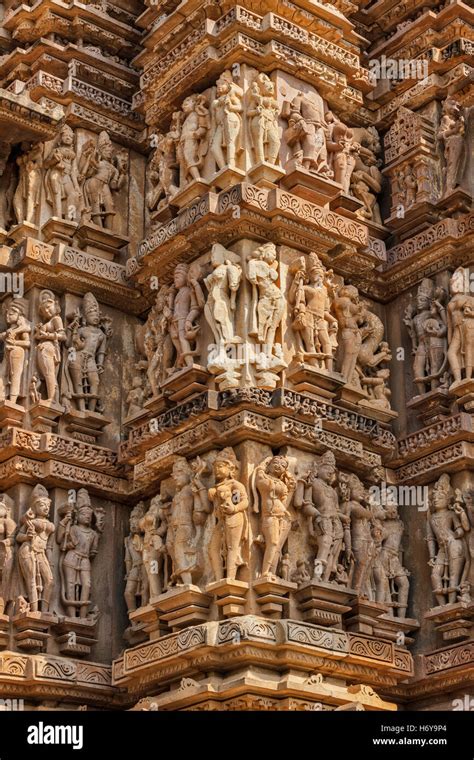 Famous Sculptures Of Khajuraho Temples India Stock Photo Alamy