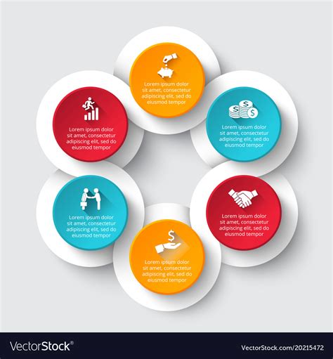 Circle Infographic With 6 Options Or Parts Vector Image
