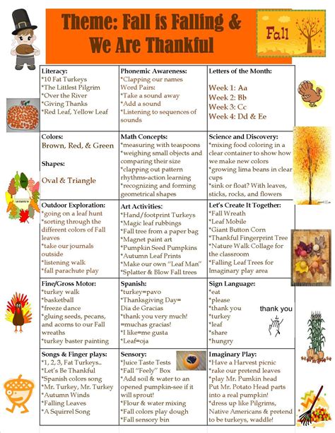 Fall Theme Lesson Plan For Toddlers Theme Image