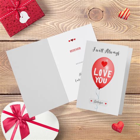 Cards valentines cards greeting cards. Personalized Love Balloon Valentine Card • Greetings World