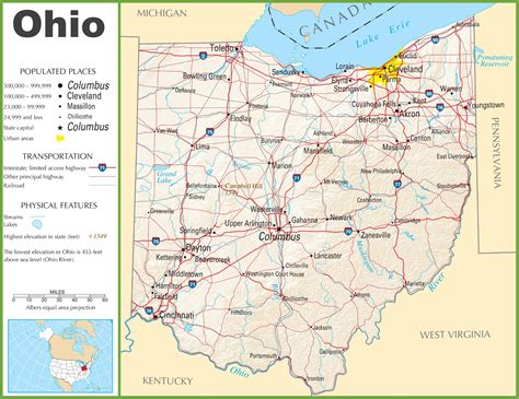 Printable Large Map Of Ohio
