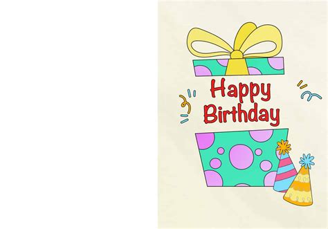 Happy Birthday Card Printable Coloring Foldable Printable Templates Free