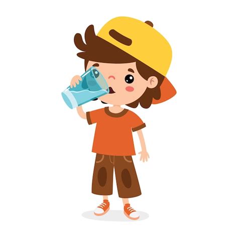 Premium Vector Cartoon Drawing Of Drinking Water