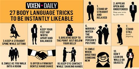 Body Language Tricks To Be Instantly Likeable Infographic 1