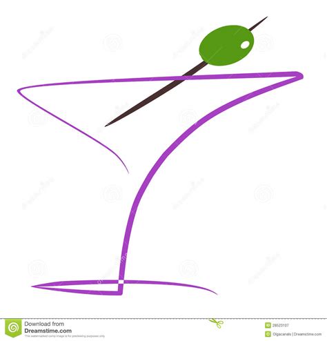 Cocktail With Olive Stock Illustration Illustration Of Martini 28523107