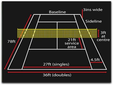 The tennis court is rectangular, 23.77 meters long and 8.23 meters wide (10.97 meters for doubles matches). Tennis Court Dimensions - Jim's blog