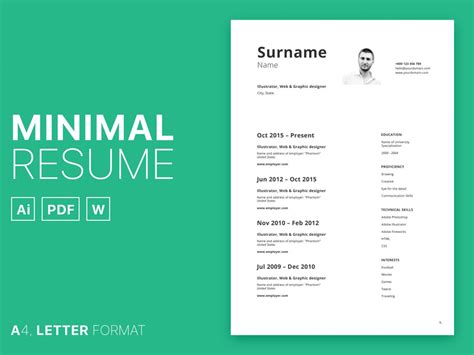 This free resume and cv template available in simple file format and its very easy to customize. Free Minimal Curriculum Vitae Template in Multiple Format