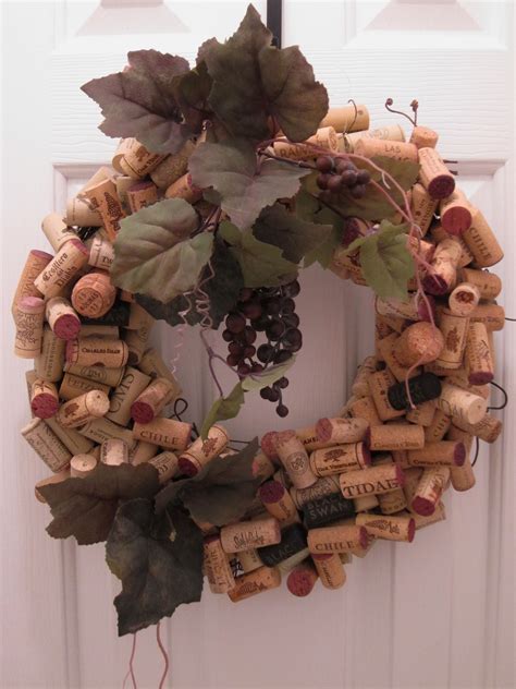I Made This Wreath With Wine Corks A Grapevine Wreath A Few Grapes