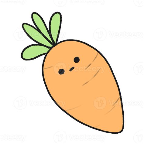 Free Hand Drawn Cute Carrot Cute Vegetable Character Design In Doodle