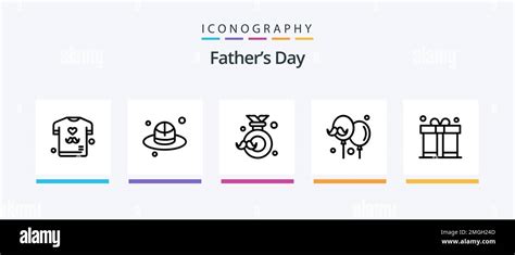 Fathers Day Line 5 Icon Pack Including Dad Father Wishes Dad