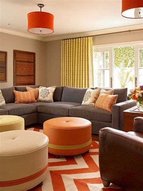 20 Stylish Orange And Grey Living Room Décor Ideas Trendhmdcr