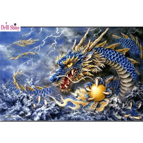 Full Square Resin China Dragon Diy Diamond Painting Embroidery Handmade Cross Stitch Rhinestone