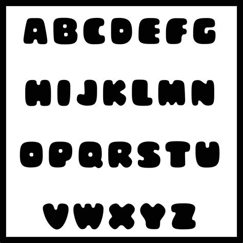Alphabet Buibble Letters Cute Fun Mandala Flower Bubble Letters