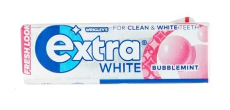 Wrigleys Extra White Bubblemint Chewing Gum Sugar Free 10 Pieces 14g