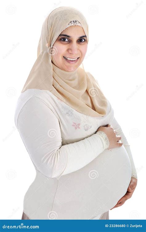 Muslim Arabic Pregnant Woman Stock Photo Image