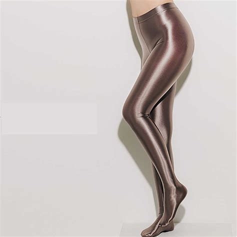 Satin Glossy Opaque Pantyhose Shiny Wet Look Tights Sexy Stockings