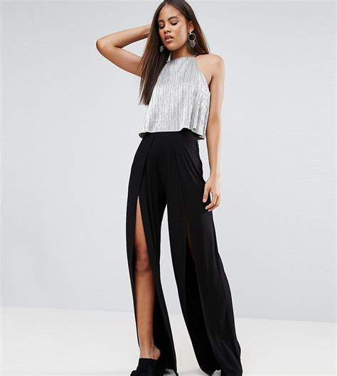 asos tall asos tall wide leg pants with split front tall wide leg pants trousers women wide