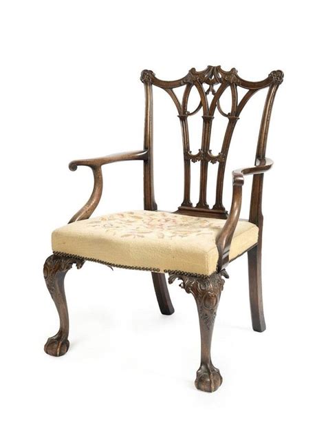 Chippendale Style Mahogany Tapestry Seat Chair From Melbourne Gentleman