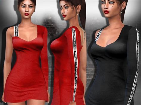 The Sims Resource Assymetric One Shoulder Style Dress By Saliwa • Sims