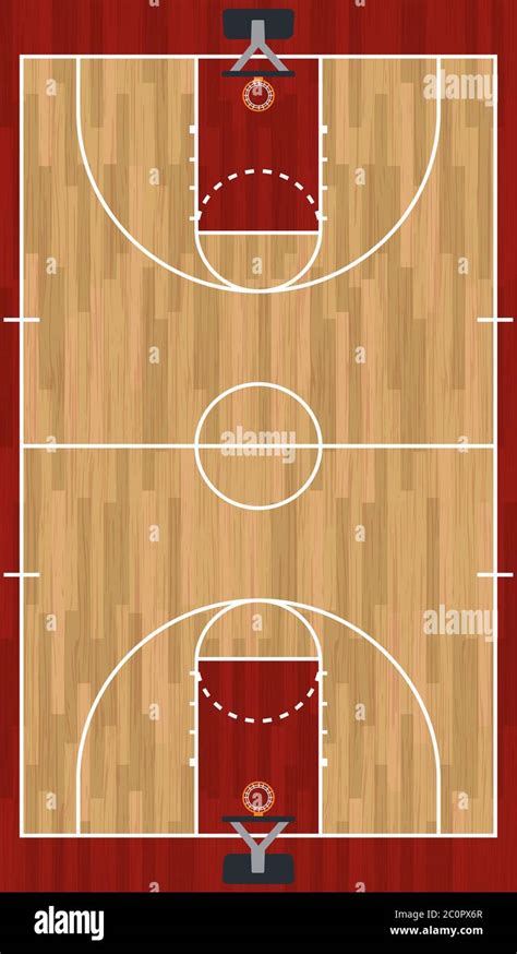 Realistic Vertical Basketball Court Illustration Stock Photo Alamy