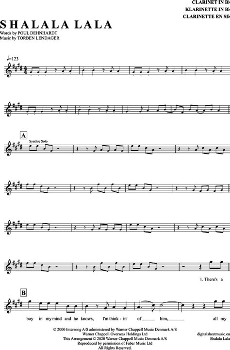 Singen & bewegen, vol 1 text: Shalala Lala (Klarinette in B) Vengaboys Vengaboys ...