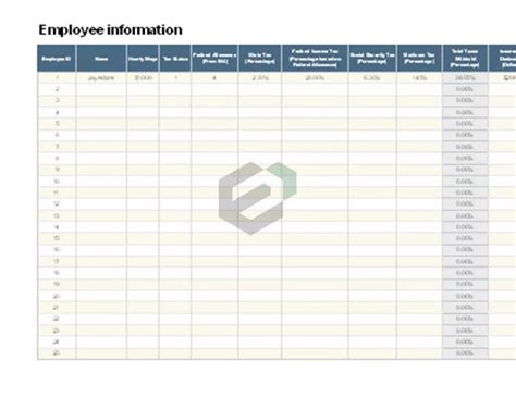 Download Free Excel Template For Employee Payroll Calculator