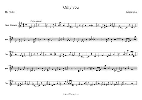 Tubescore Only You By The Platters Sheet Music For Soprano Saxophone