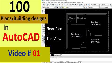 Making A Simple Floor Plan In Autocad Part 1 Tutorial To Draw A Simple