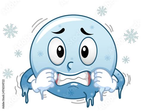 Smiley Mascot Freezing Illustration Stock Vector Adobe Stock